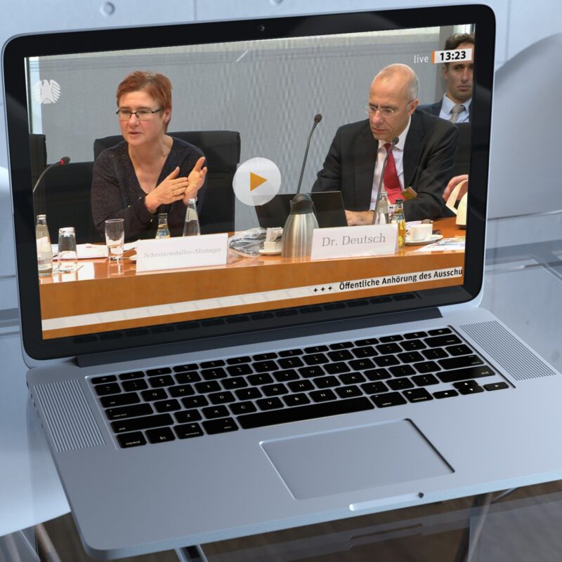 Margit Schratzenstaller at a Public Hearing of the German Bundestag